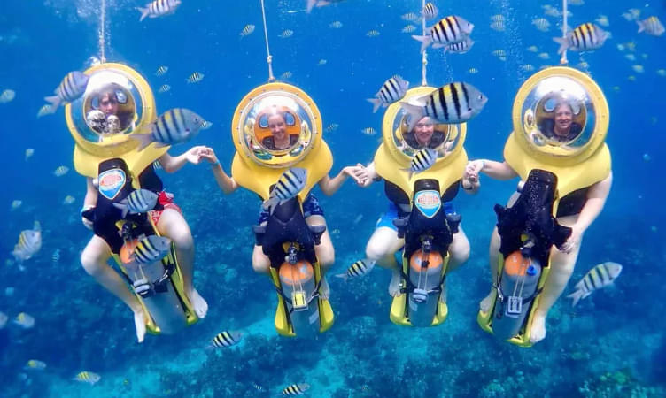 Experience the Thrill of Riding an Underwater Scooter
