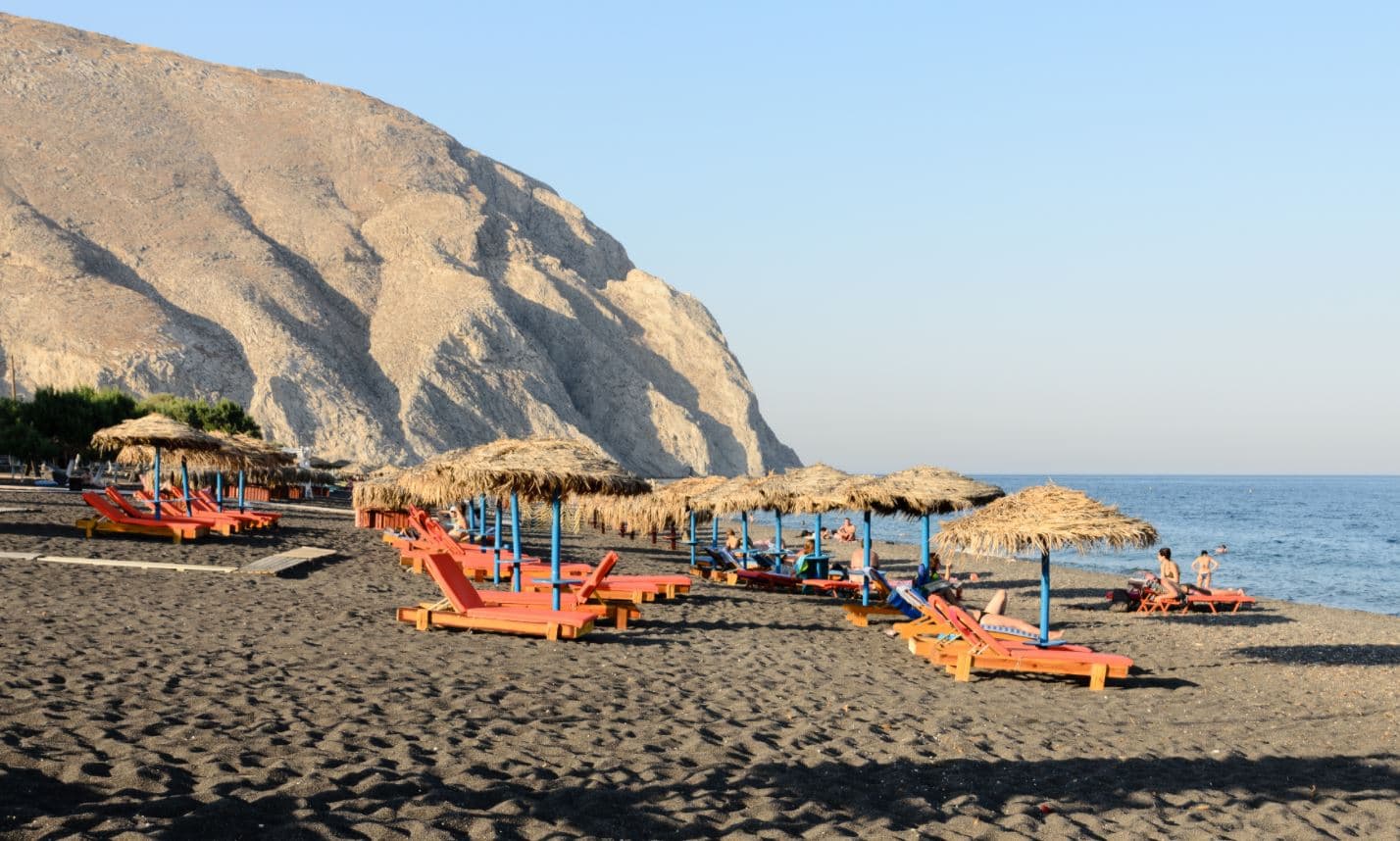 Kamari Black Sand Beach 