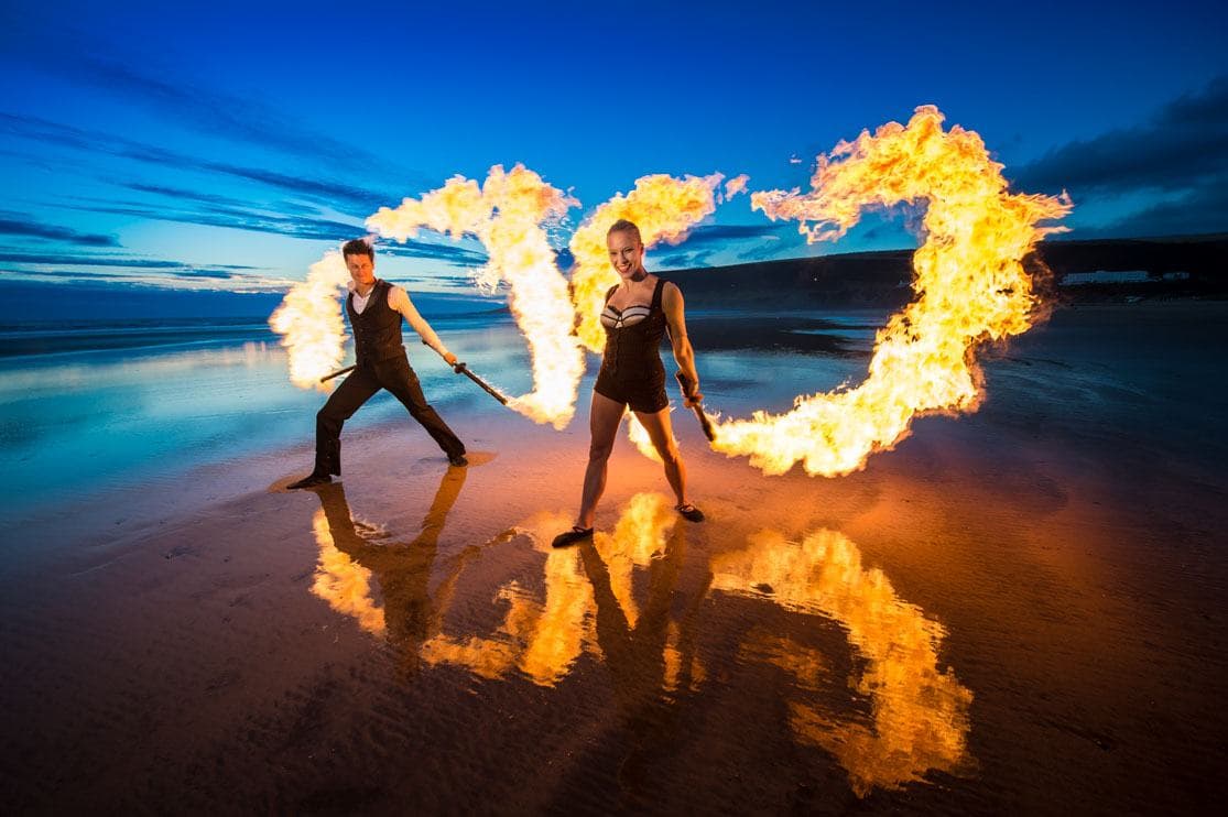 Watch Fire Show on the Beach