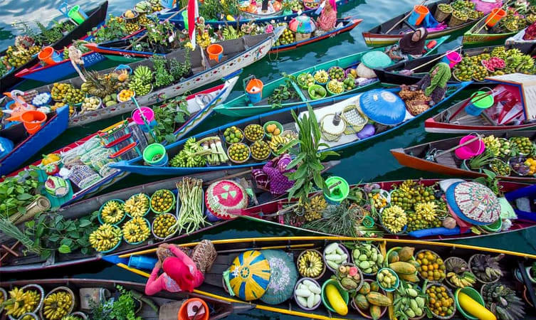 Koh Kret Island Floating Market