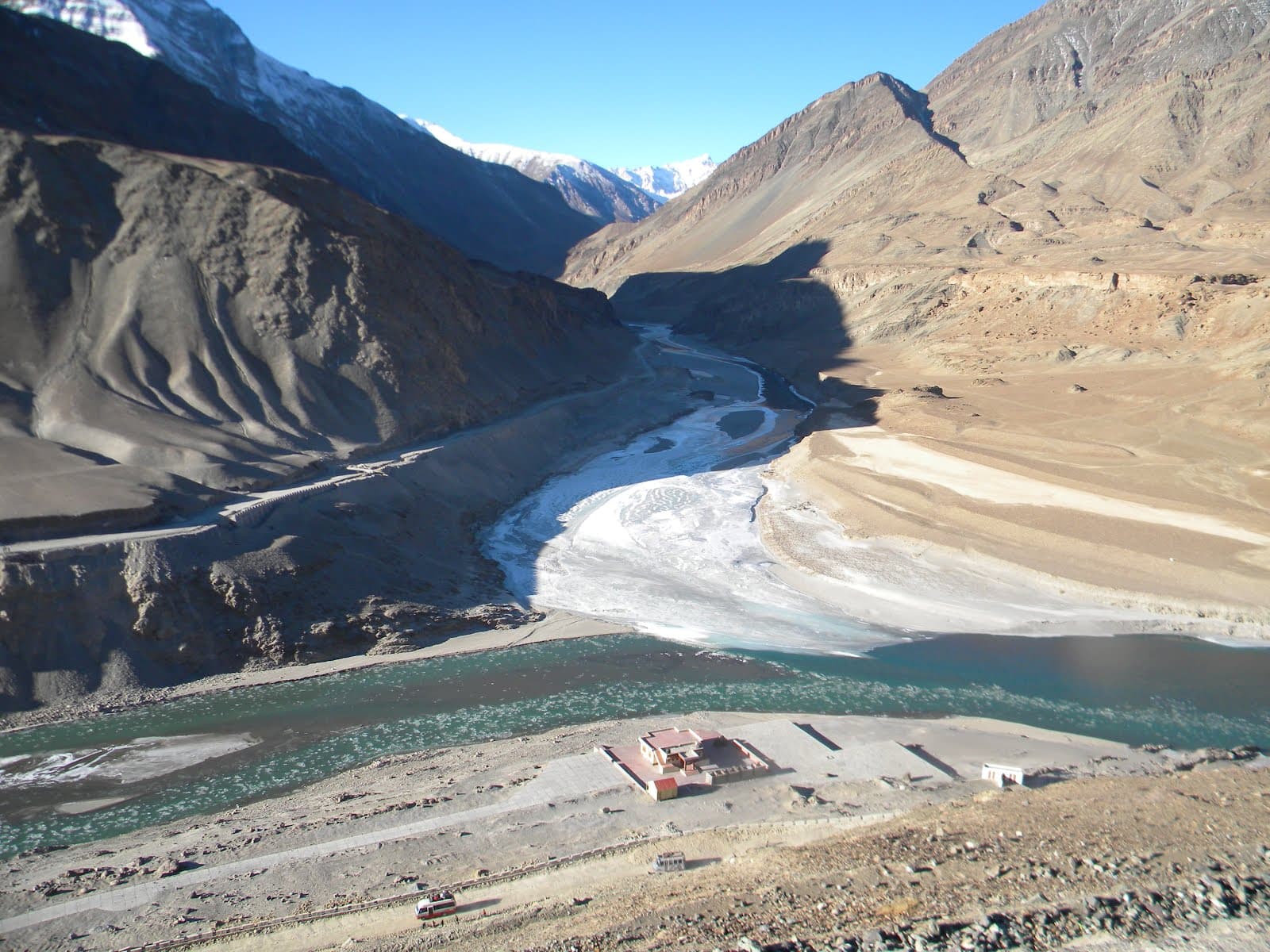 Confluence of Indus and Zanskar River