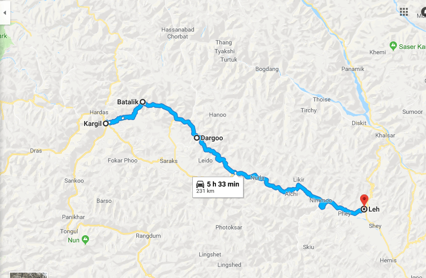 Route 2: Kargil- Batalik- Dah- Leh