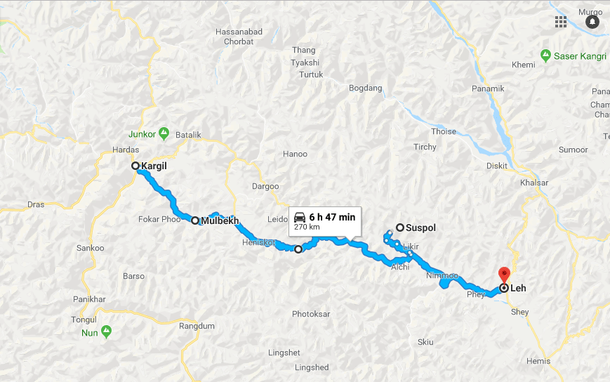 Kargil to Leh