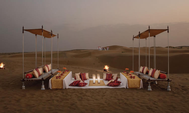 Enjoy The Dinner Amidst Sand Dunes at Suryagarh 