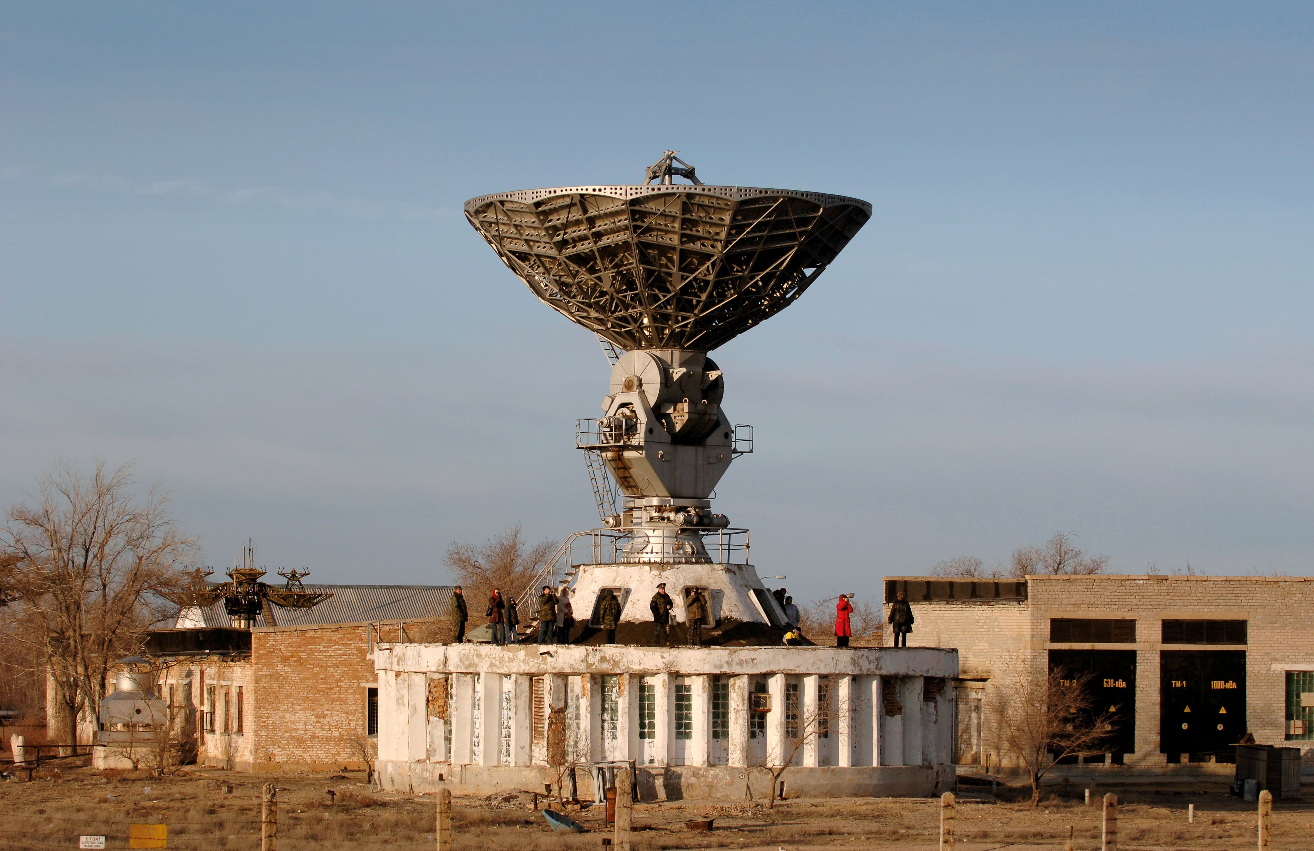 1618382500 parabolic antenna at baikonur  kazakhstan