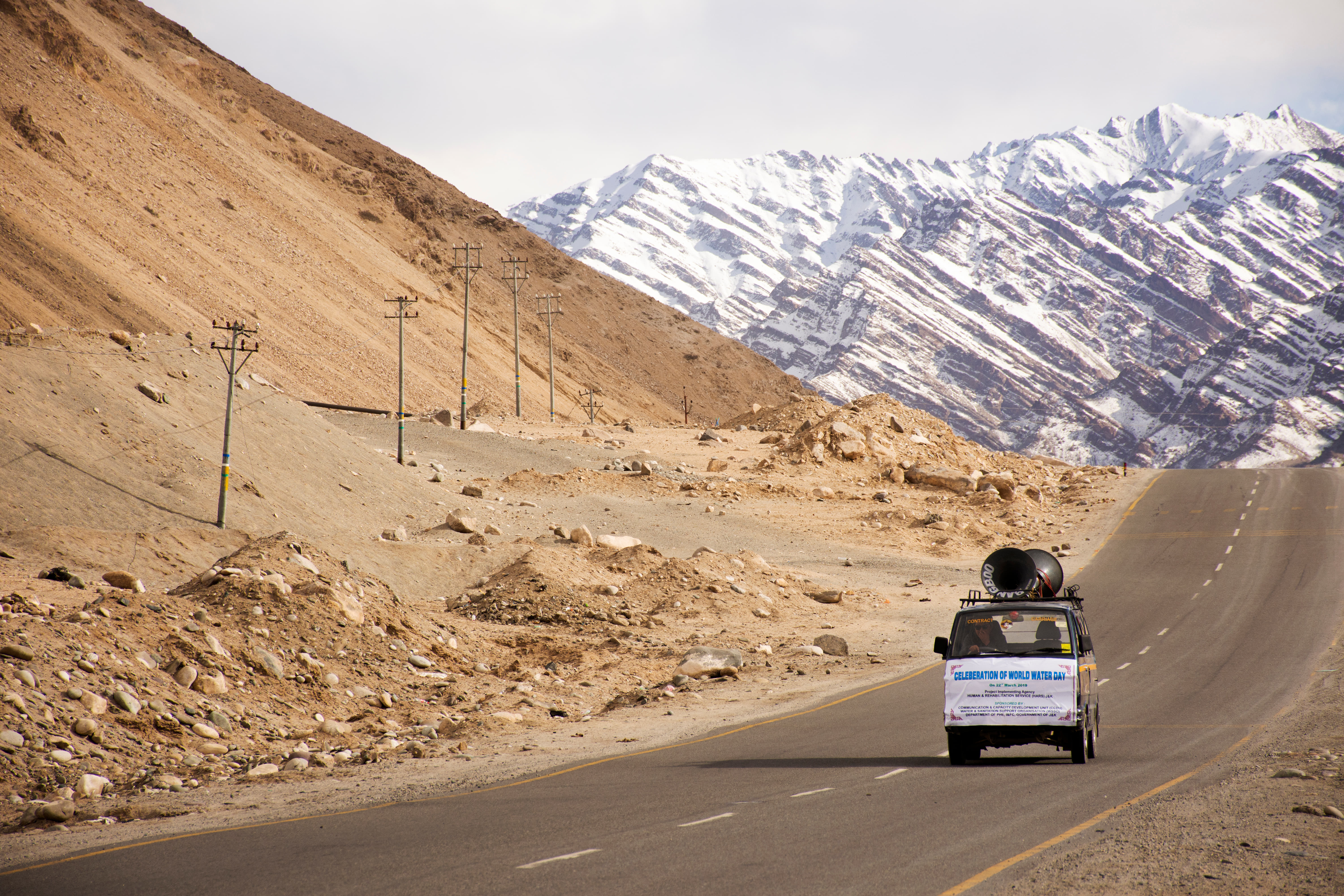 Manali Leh Highway in April
