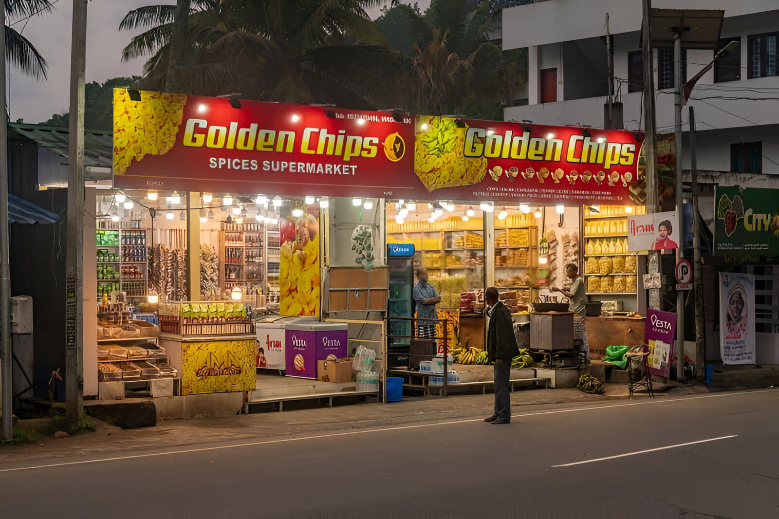 Explore Local Thekkady Market at Night