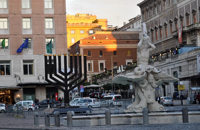Lighting Of The Menorah At Piazza Barberini