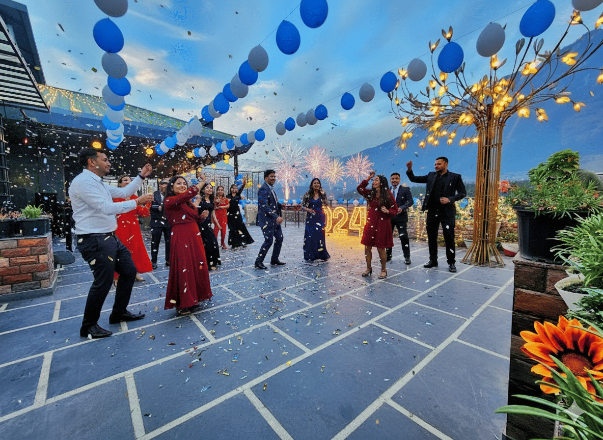Celebrate a Magical Rooftop NYE at Tribhav Rohtang Heights