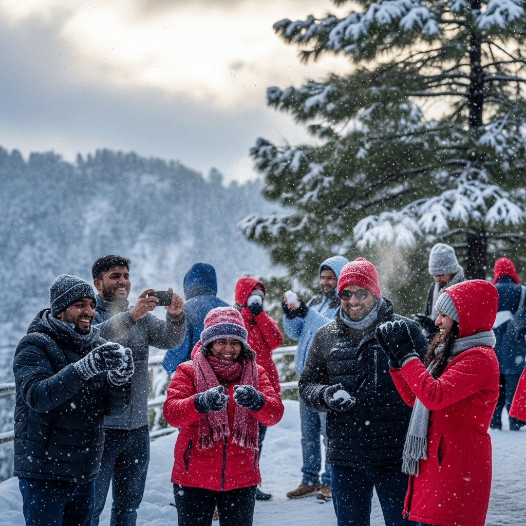 Enjoy Snowfall In Mussoorie