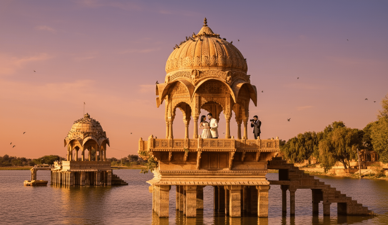 Sunset Photography At Gadisar Lake