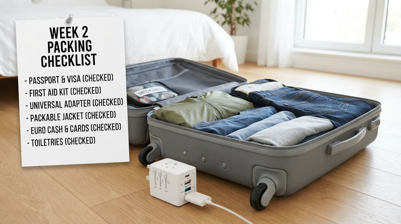 Week 2 (Days 16 to 10): Packing the Right Things